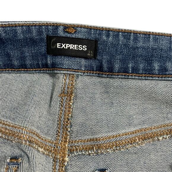 Express Conscious Edit Jeans Size 12 Long Relaxed Straight Low Rise Button Fly - Picture 10 of 16